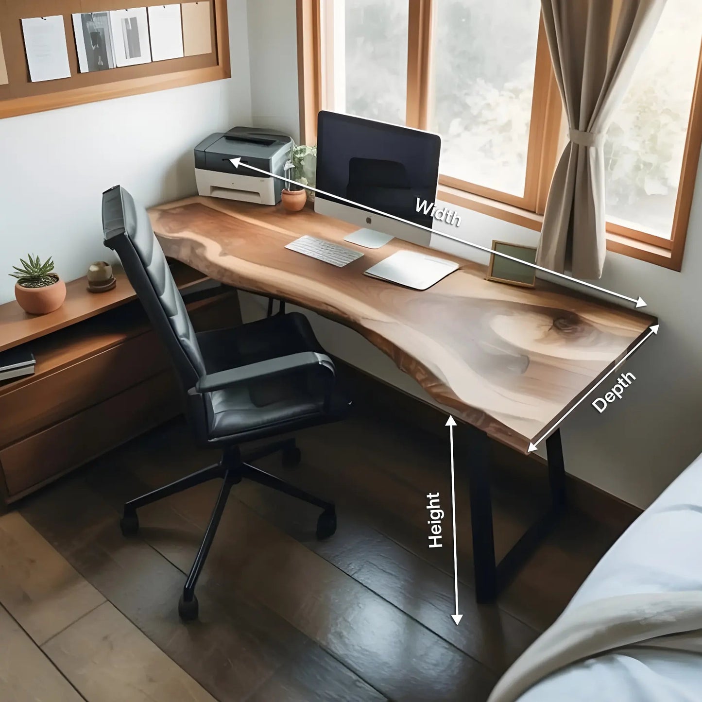 Modern Live Edge Desk For Minimalist Home Office Placement Kitchnce