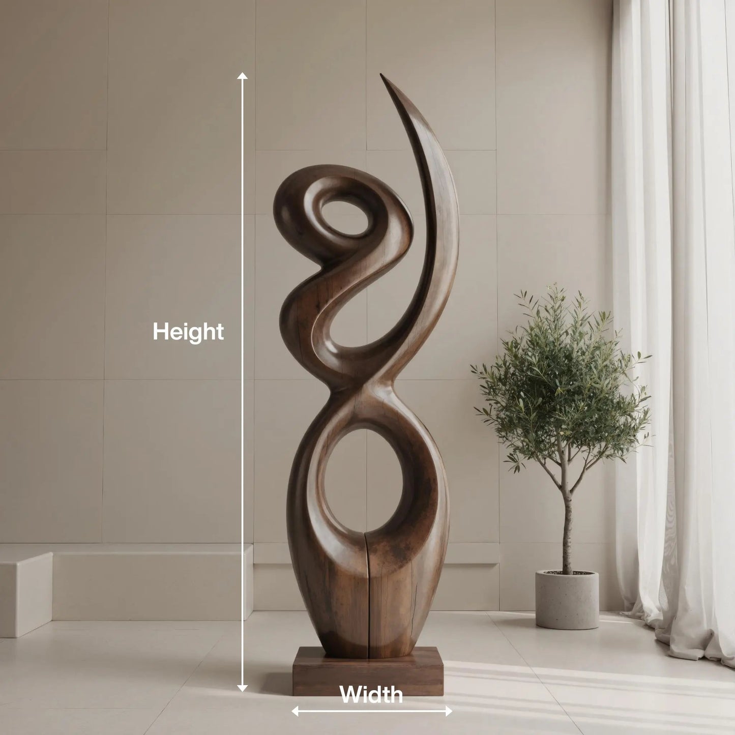 Handcrafted Wooden Abstract Sculpture For Living Room Kitchnce
