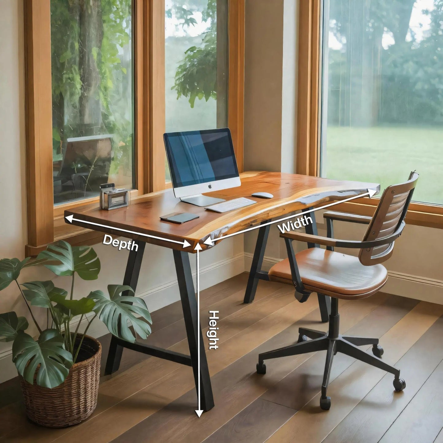 Rustic Live Edge Desk For Home Office Setup Kitchnce