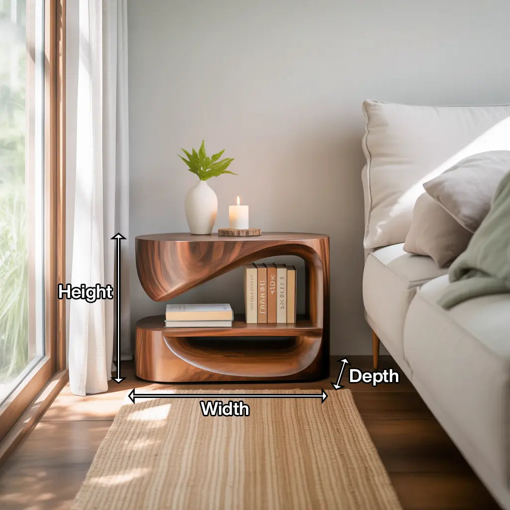 Modern Curved Nightstand With Open Shelf For Minimalist Rooms Kitchnce