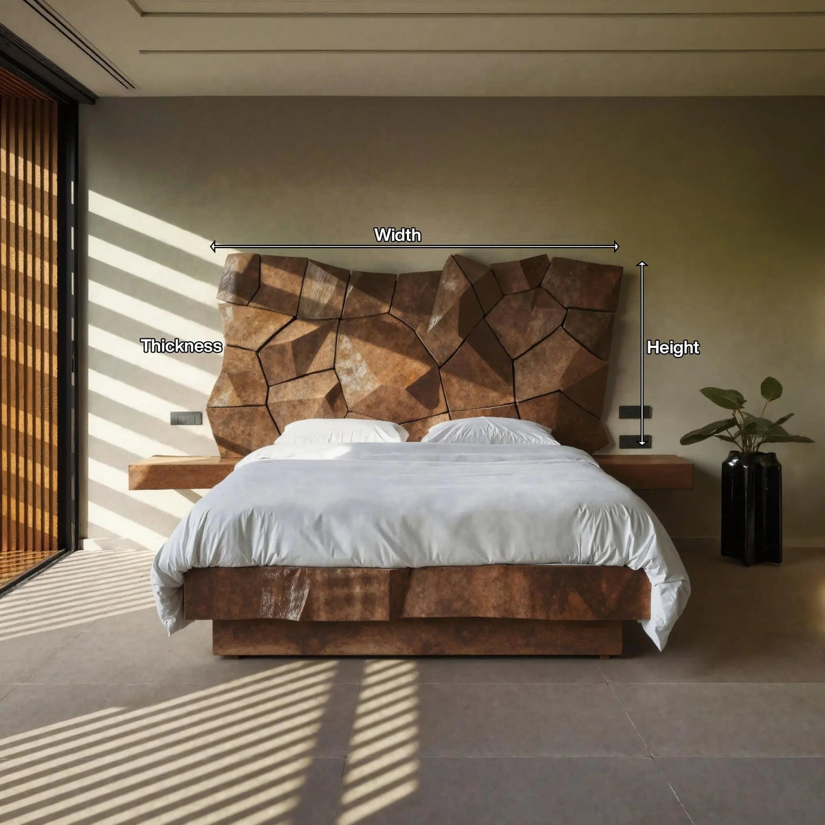 Modern Geometric Headboard Panel For King Or Queen Bed Kitchnce