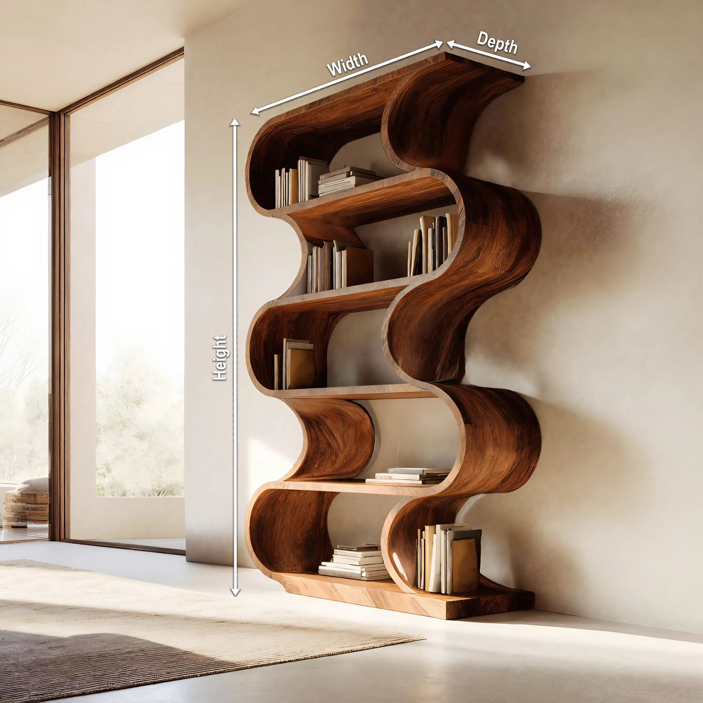Minimal Wall Bookcase For Living Room Or Entryway Kitchnce
