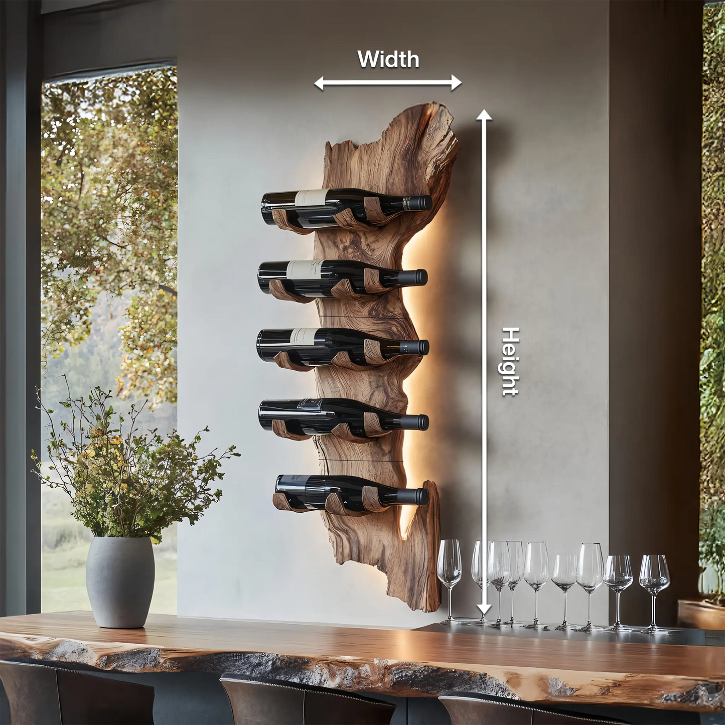 Farmhouse Solid Wood Wine Rack For Rustic Entryway Design Kitchnce