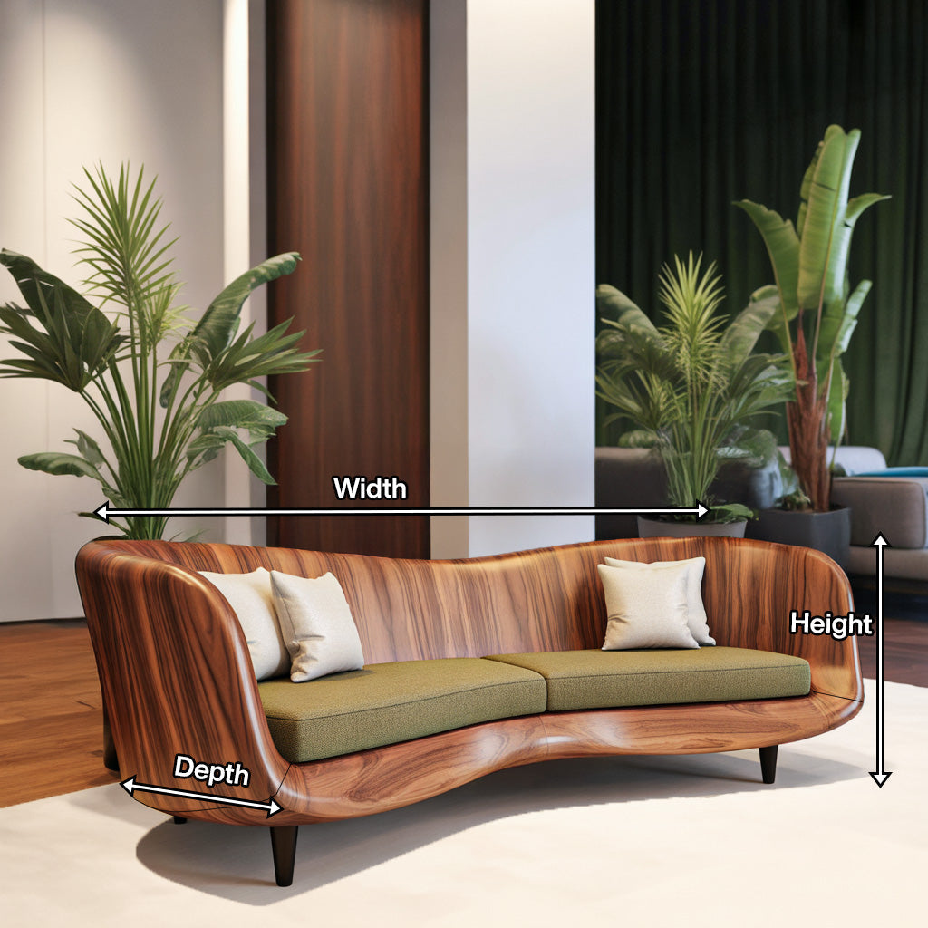 Curved Wooden Sofa For Modern Organic Living Room Kitchnce