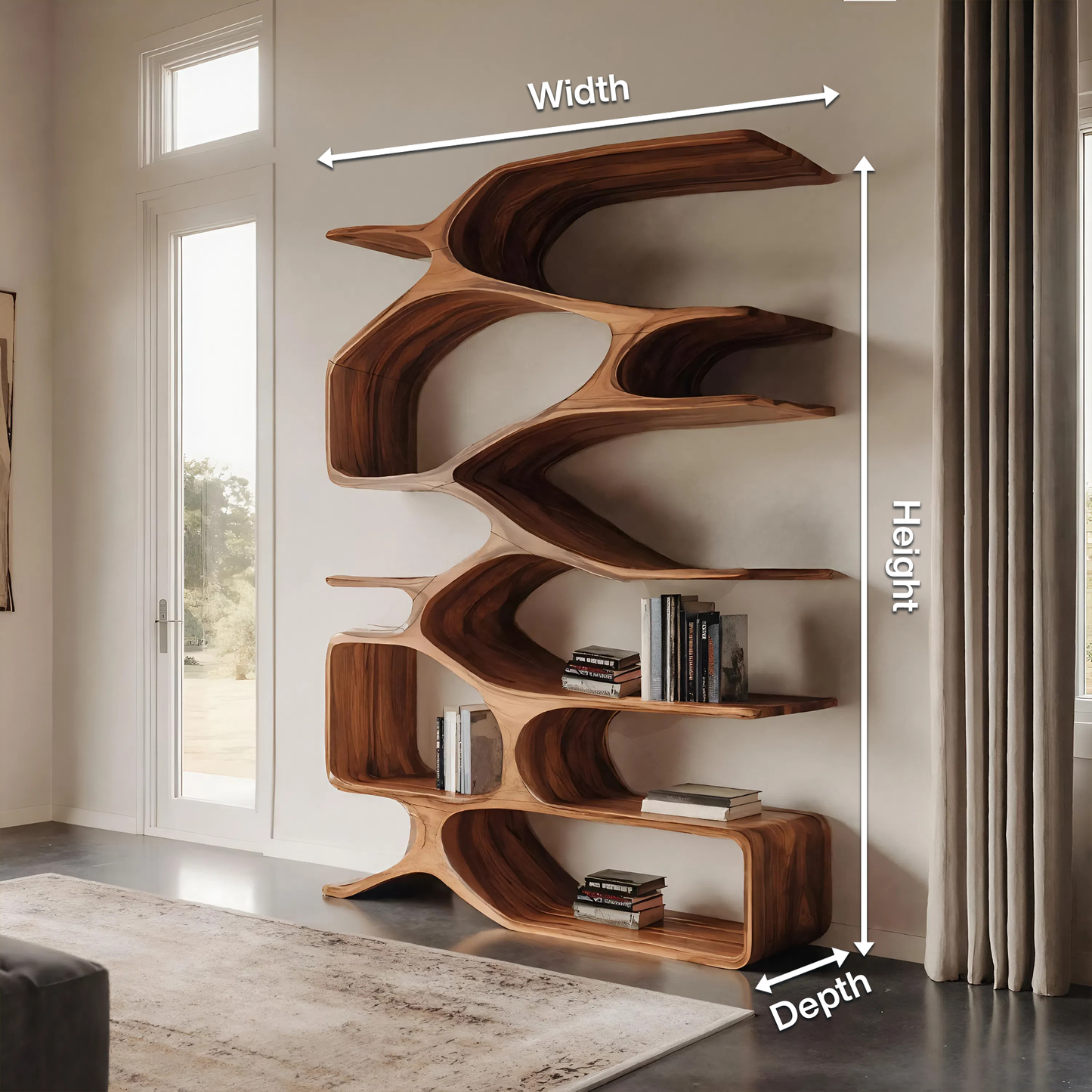 Organic Sculptural Bookshelf For Living Decor Kitchnce