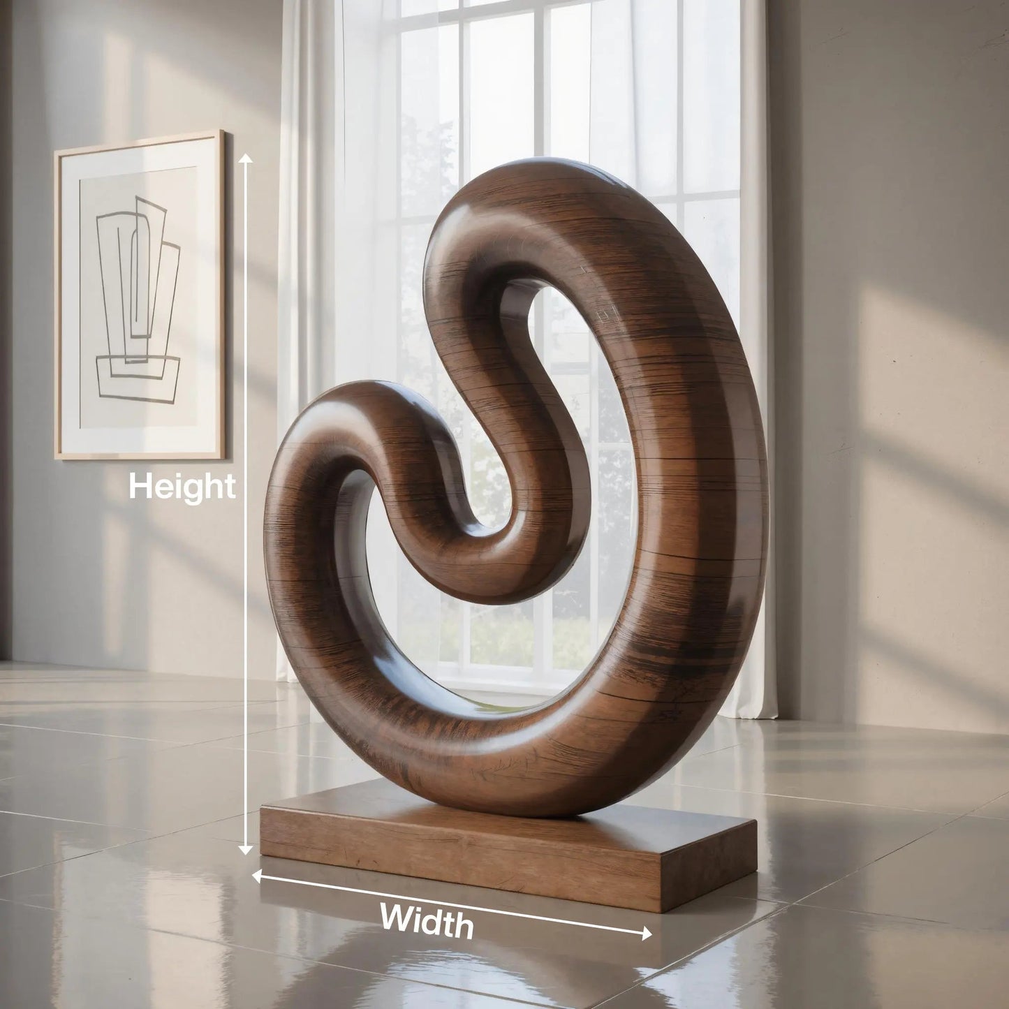 Farmhouse Large Twisted Spiral Floor Art For Contemporary Interiors Kitchnce