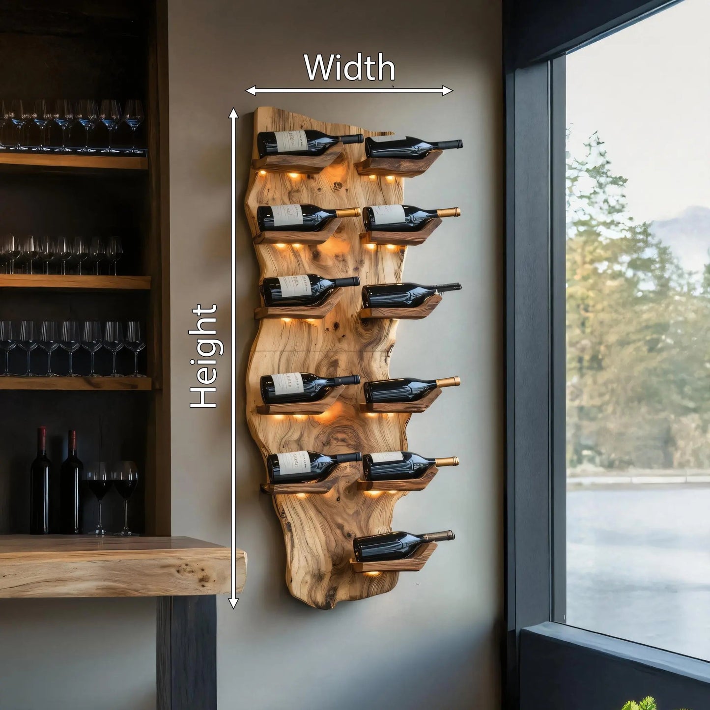Farmhouse Live Edge Wine Holder For Living Room Furniture Kitchnce