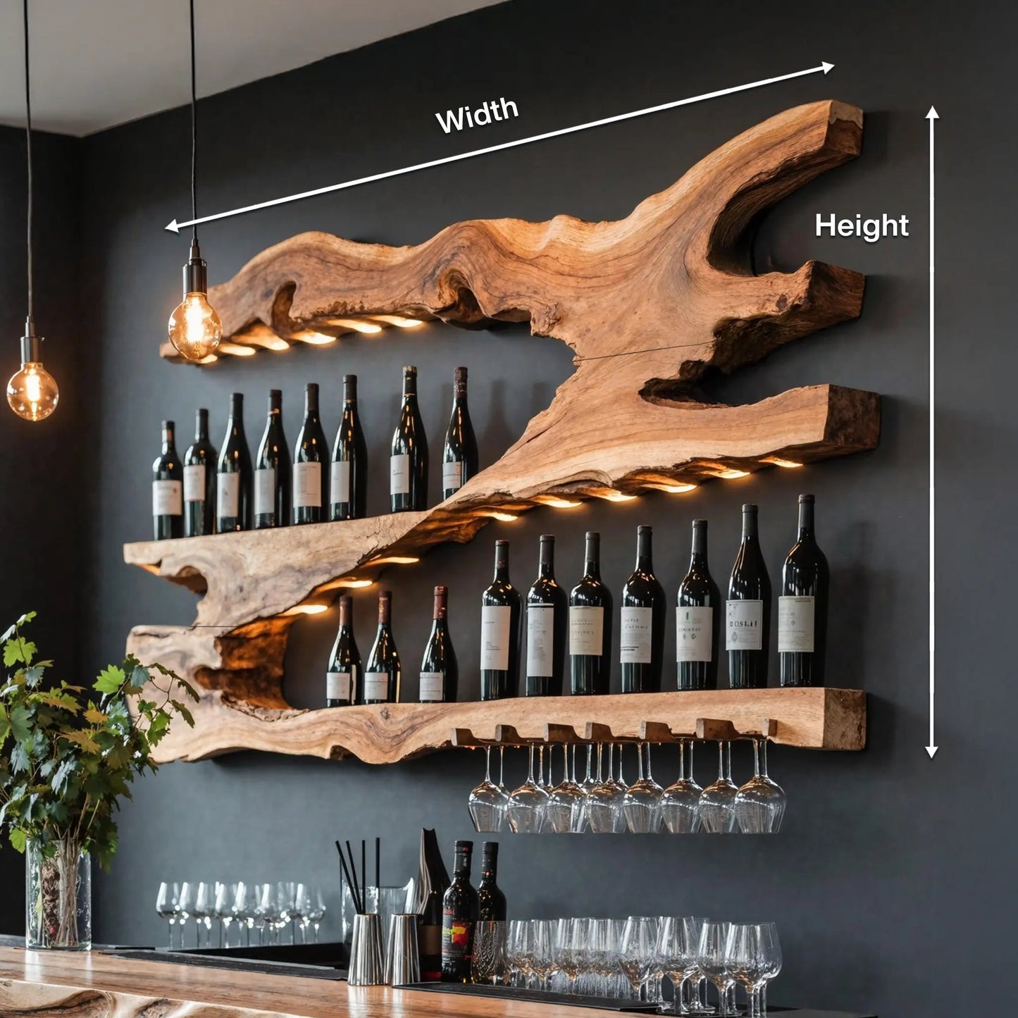 Mid Century Wine Holder For Kitchen Minimalist Shelf Kitchnce