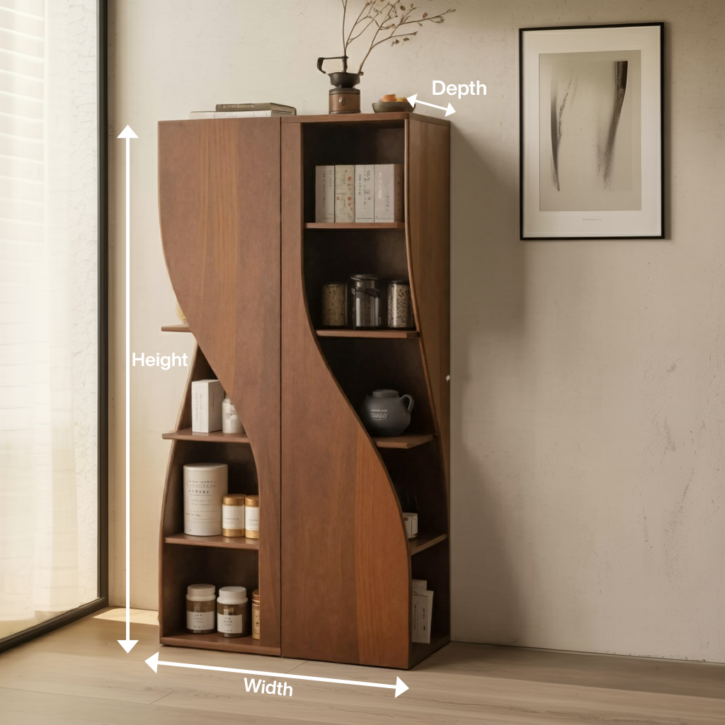 Modern Curved Cabinet Sculptural Doors Kitchen And Living Room Kitchnce