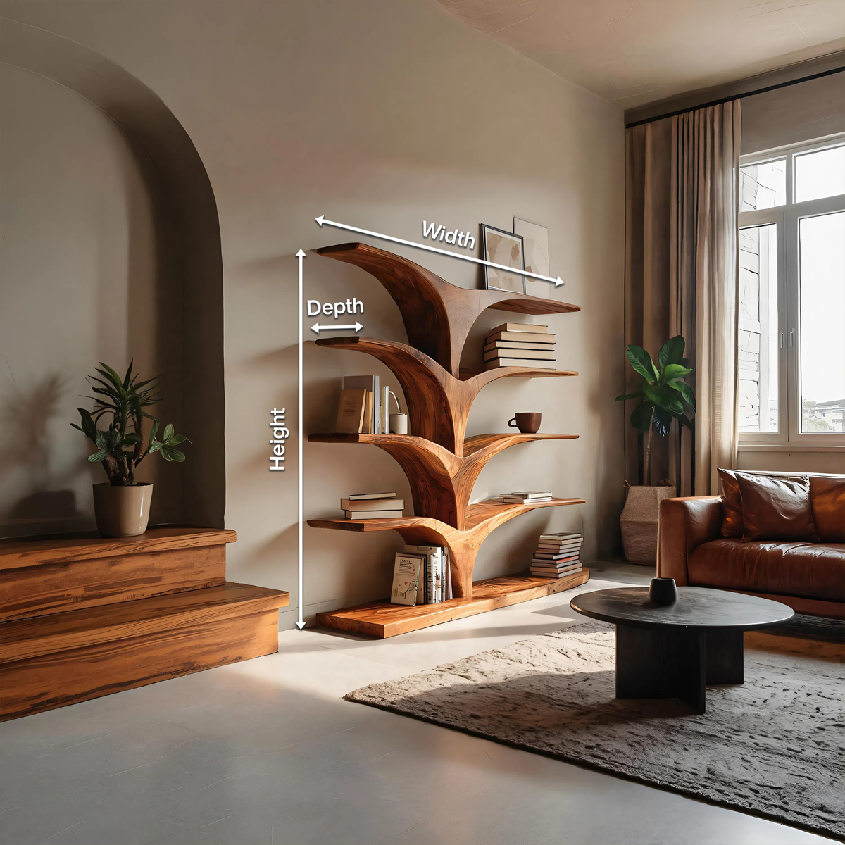 Contemporary Curved Bookshelf For Modern Interior Kitchnce