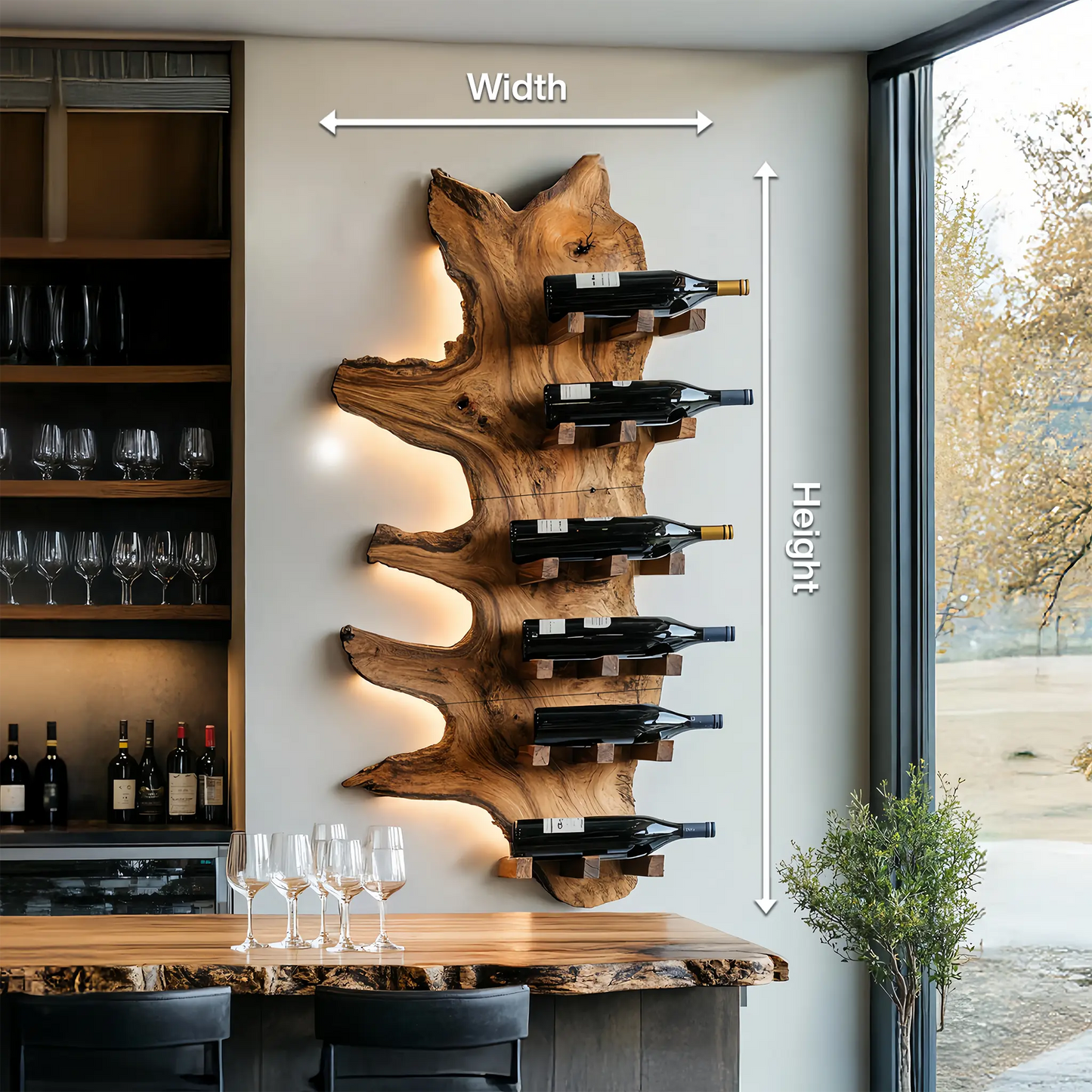 Modern Live Edge Wine Rack For Furniture Decor And Wine Shelf Kitchnce