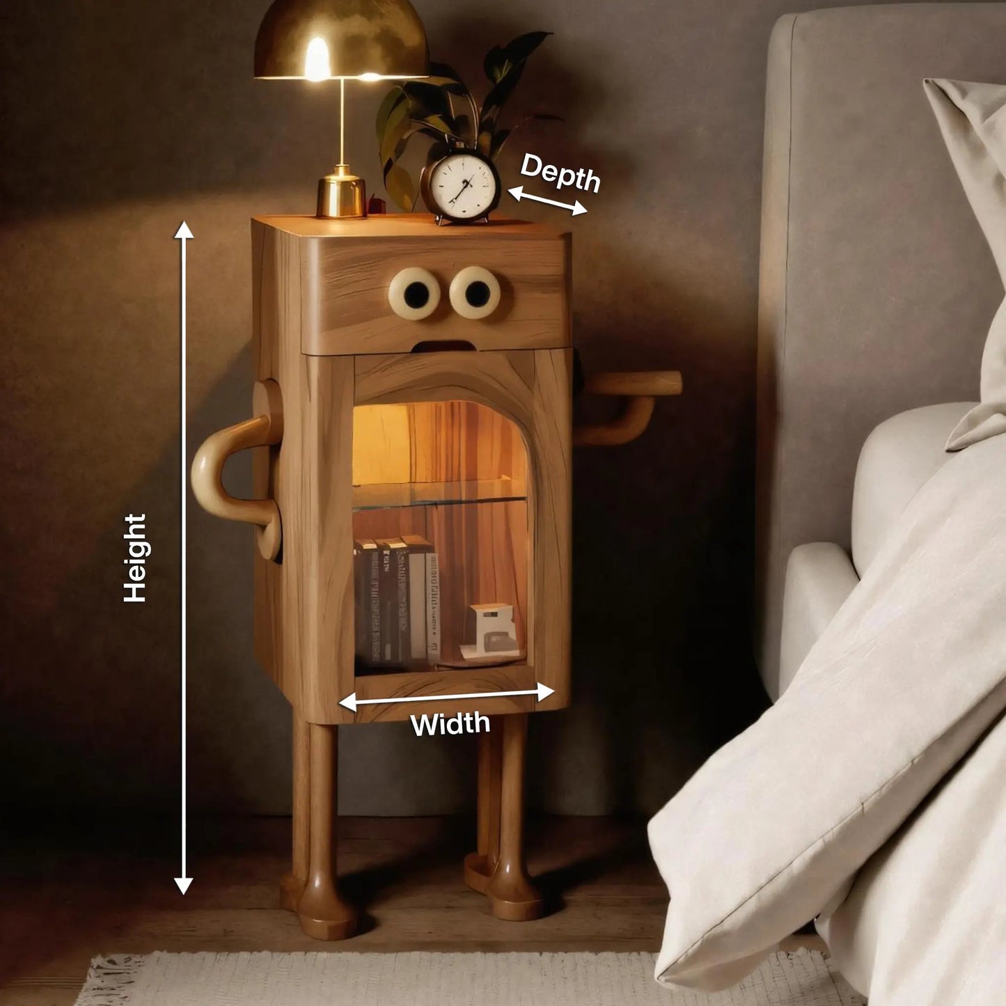 Whimsical Robot Nightstand For Kids Bedroom Or Playroom Kitchnce