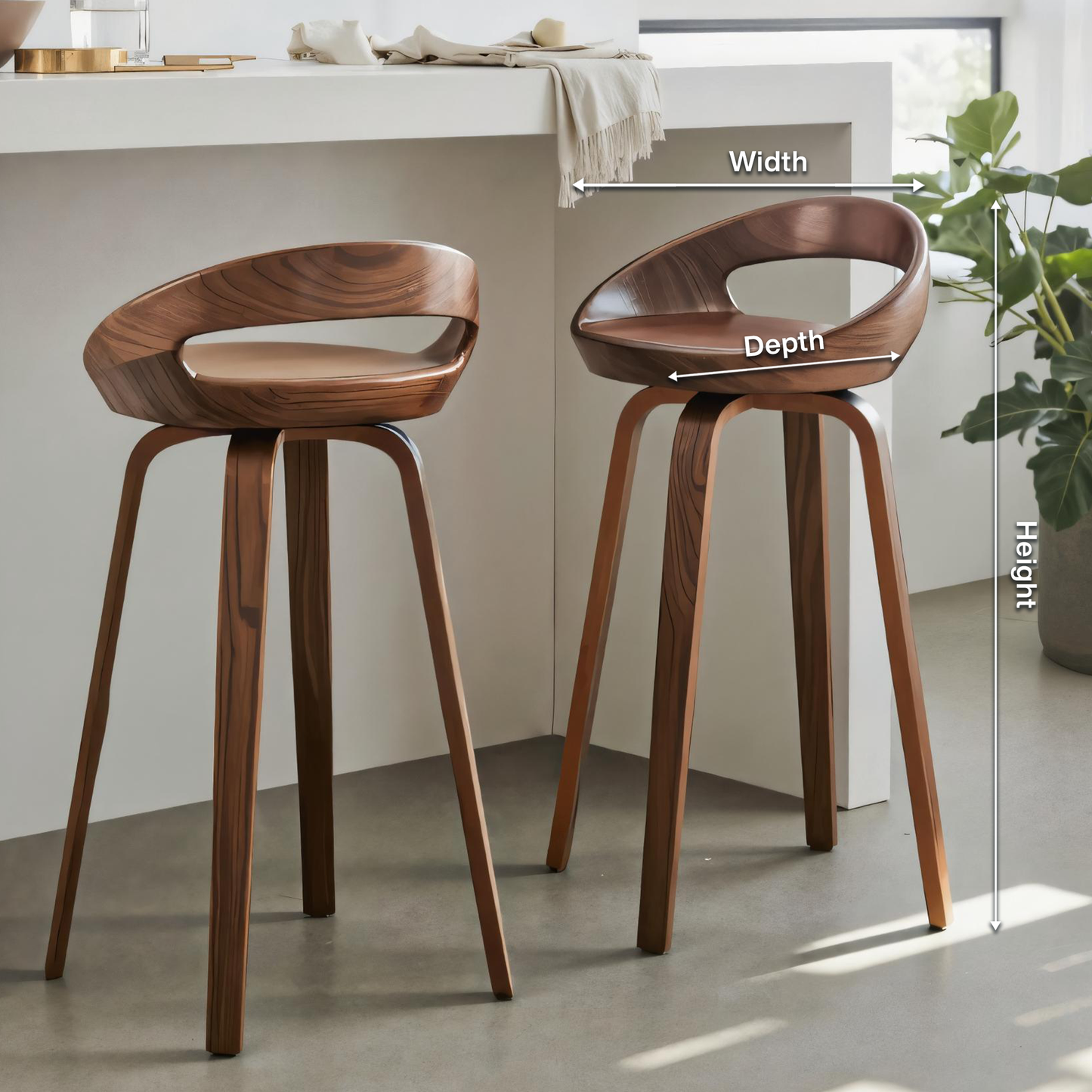 Modern Curved Bar Stools For Kitchen Island Counter Dining Kitchnce