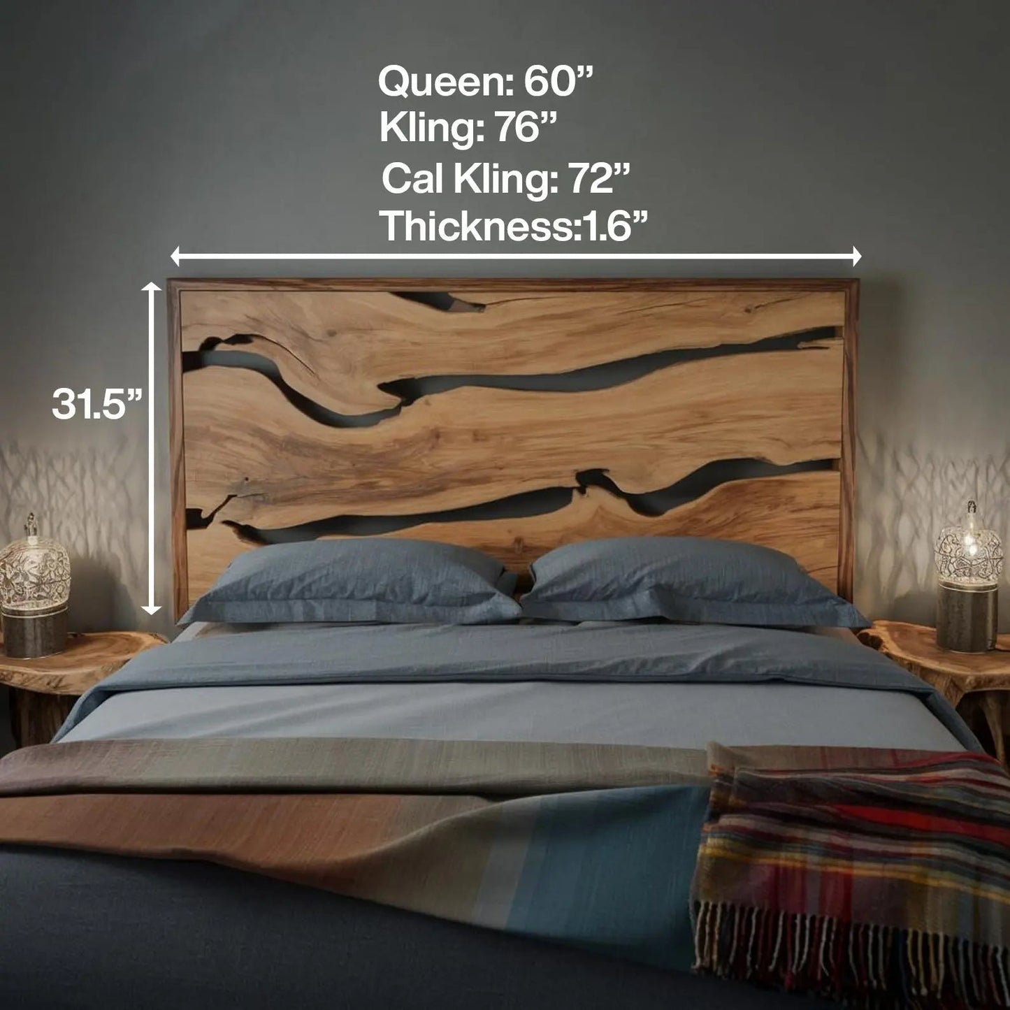 Contemporary Live Edge Headboard With Natural Woodgrain Kitchnce