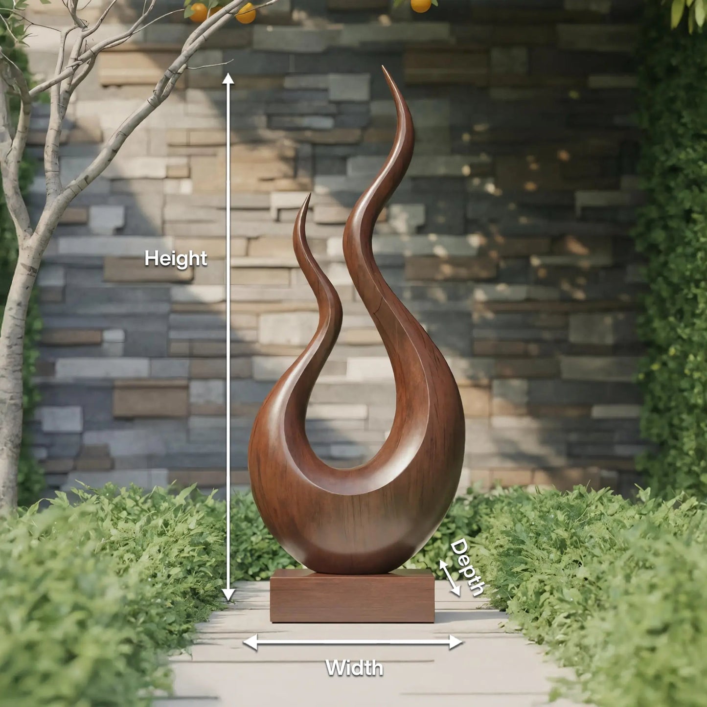 Mid Century Wooden Sculpture For Garden Decorative Panel Kitchnce