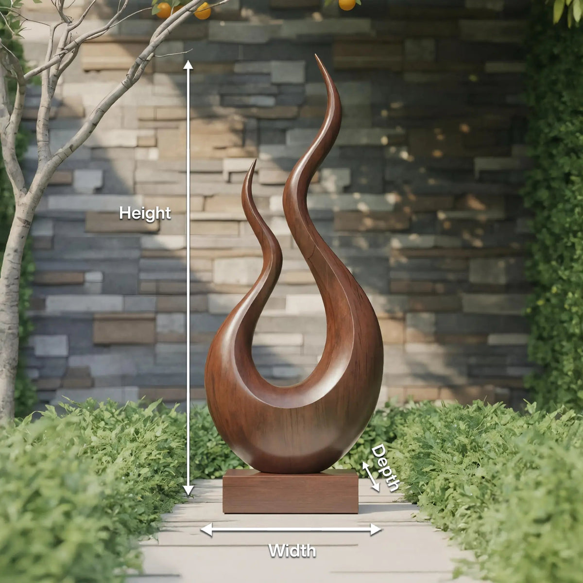 Mid Century Wooden Sculpture For Garden Decorative Panel Kitchnce