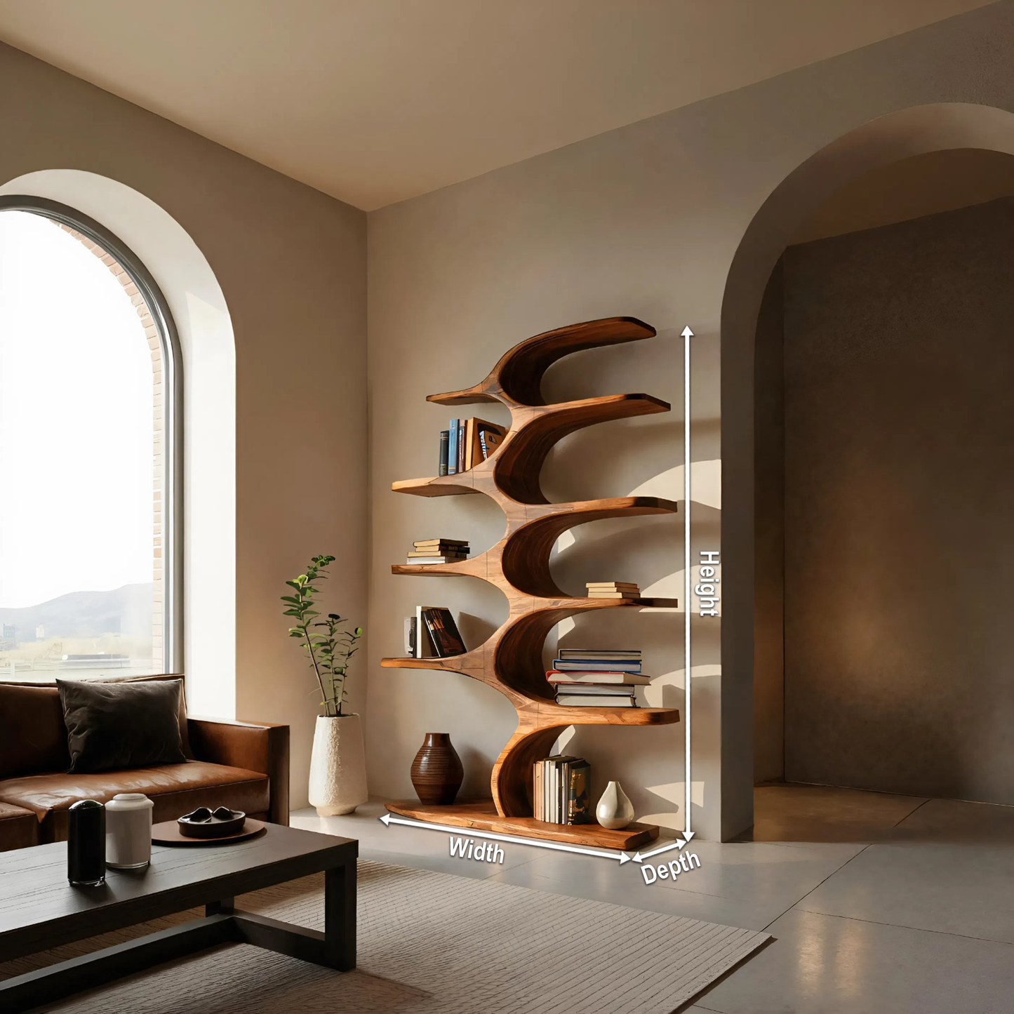 Artistic Curved Bookshelf Fluid Lines Statement For Designer Interiors Kitchnce