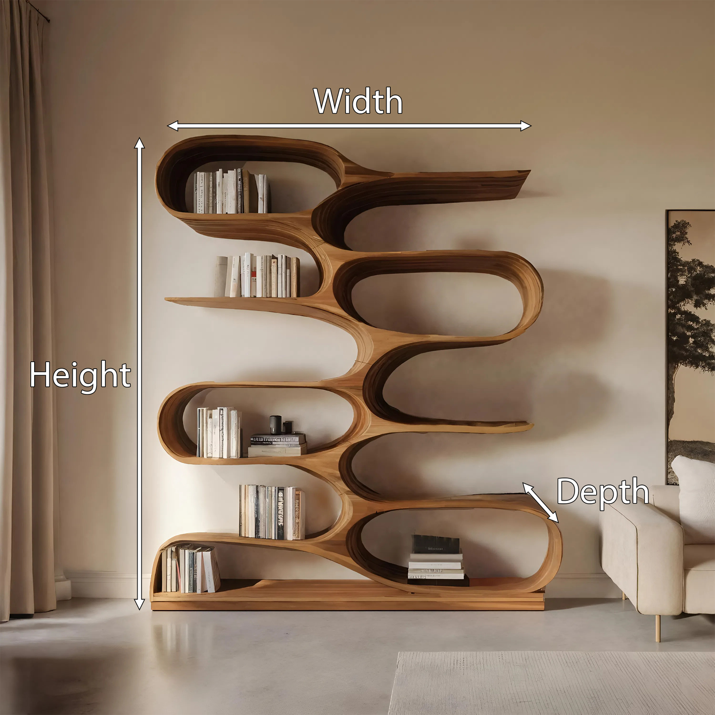 Organic Living Room Bookshelf For Home Decor Kitchnce