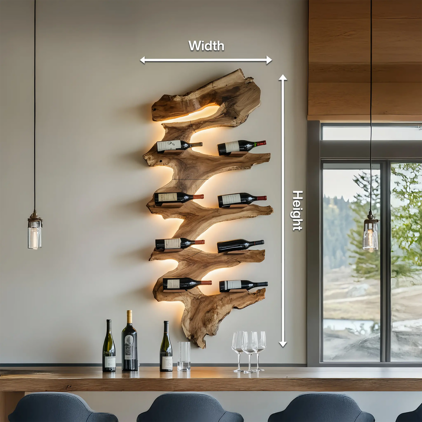 Modern Solid Wood Wine Rack For Living Room Furniture Design Kitchnce