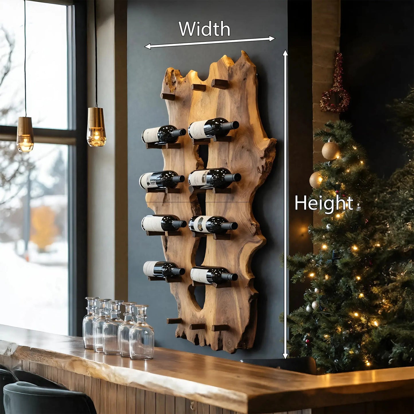 Mid Century Live Edge Wine Holder For Elegant Entryway Decor Kitchnce
