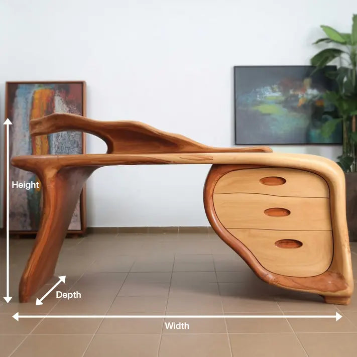 Modern Sculptural Desk With Drawers For Home Office And Studio Workspace Kitchnce