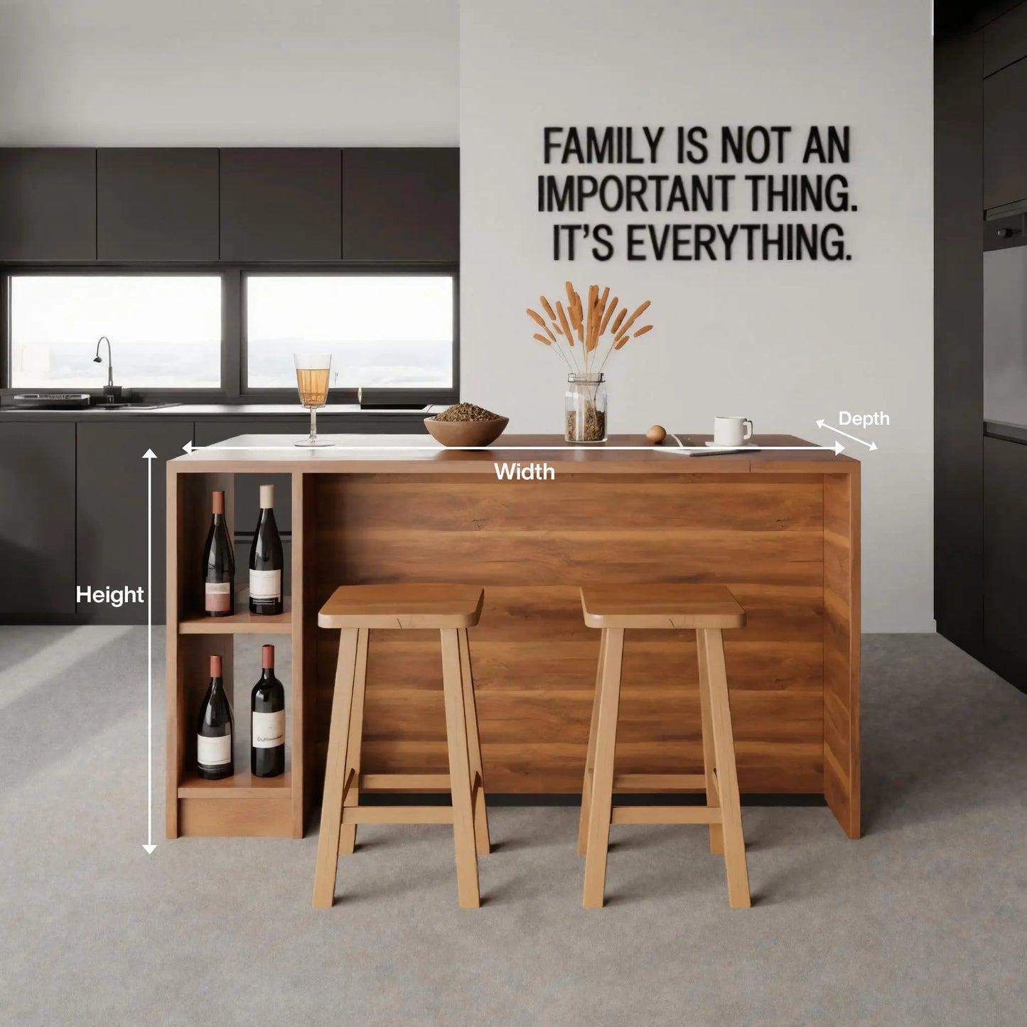 Contemporary Warm Wood Bar Table With Storage For Kitchen Or Breakfast Nook Kitchnce