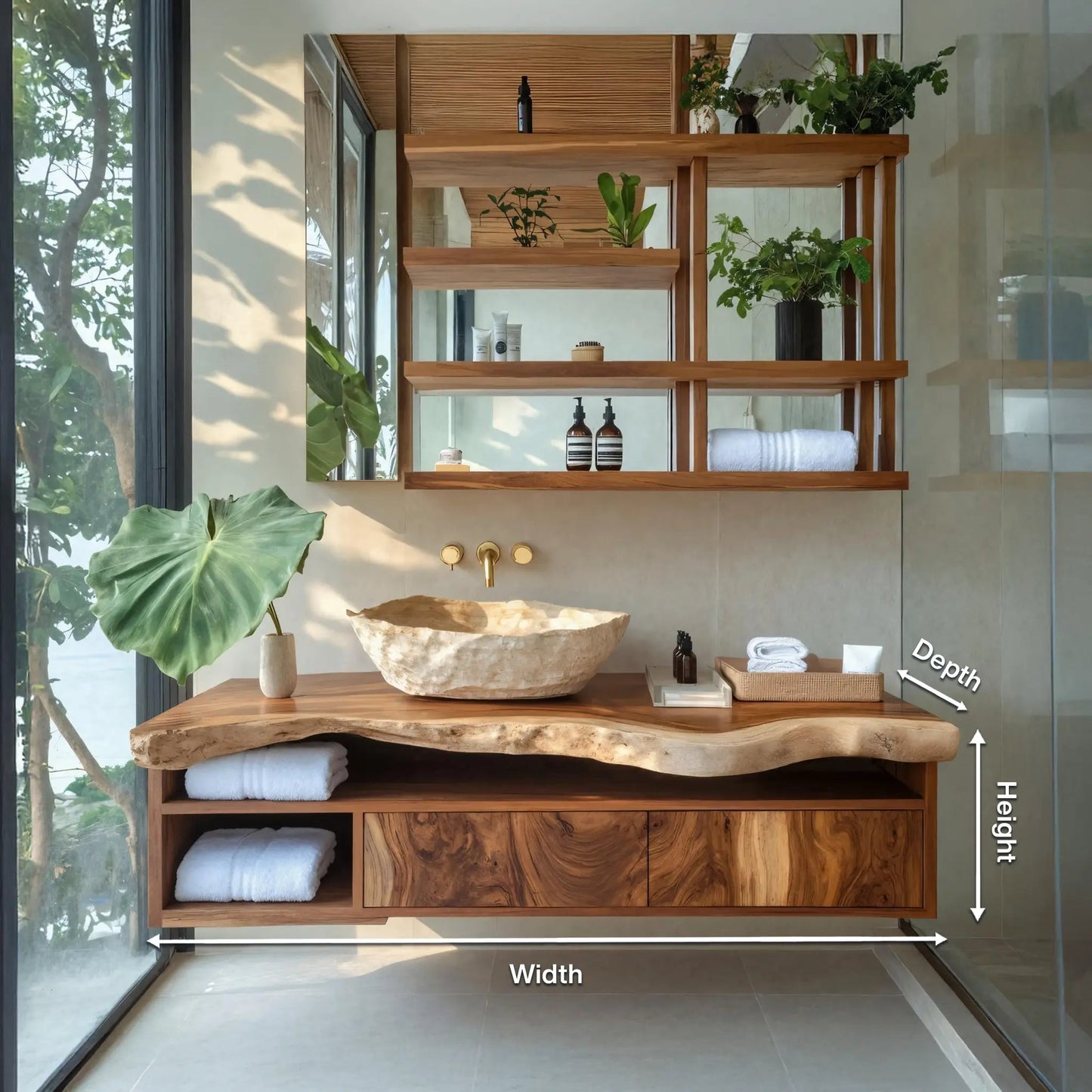 Handcrafted Floating Vanity For Elegant Bathroom Kitchnce