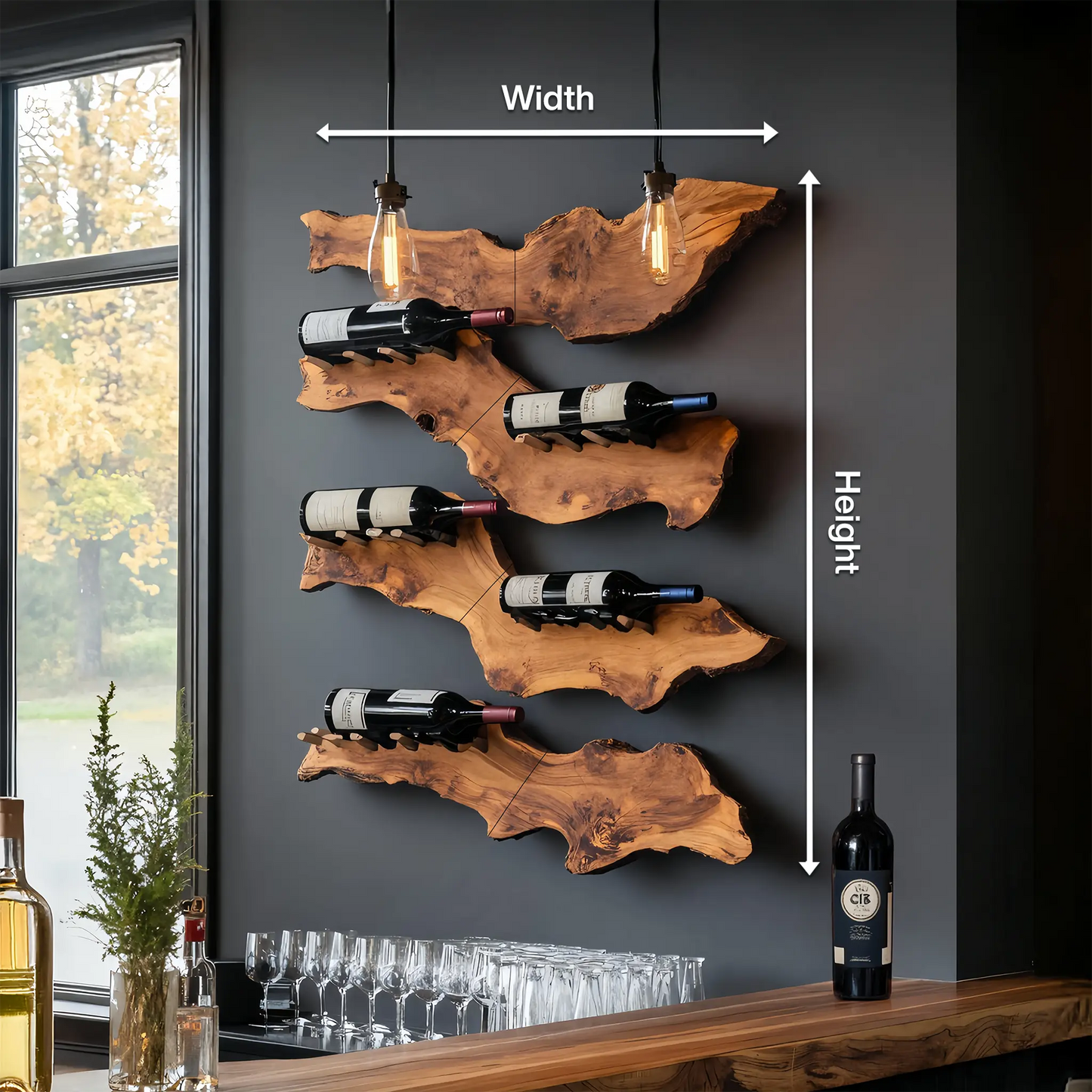 Farmhouse Wooden Wine Holder For Entryway Wine Storage Decor Kitchnce