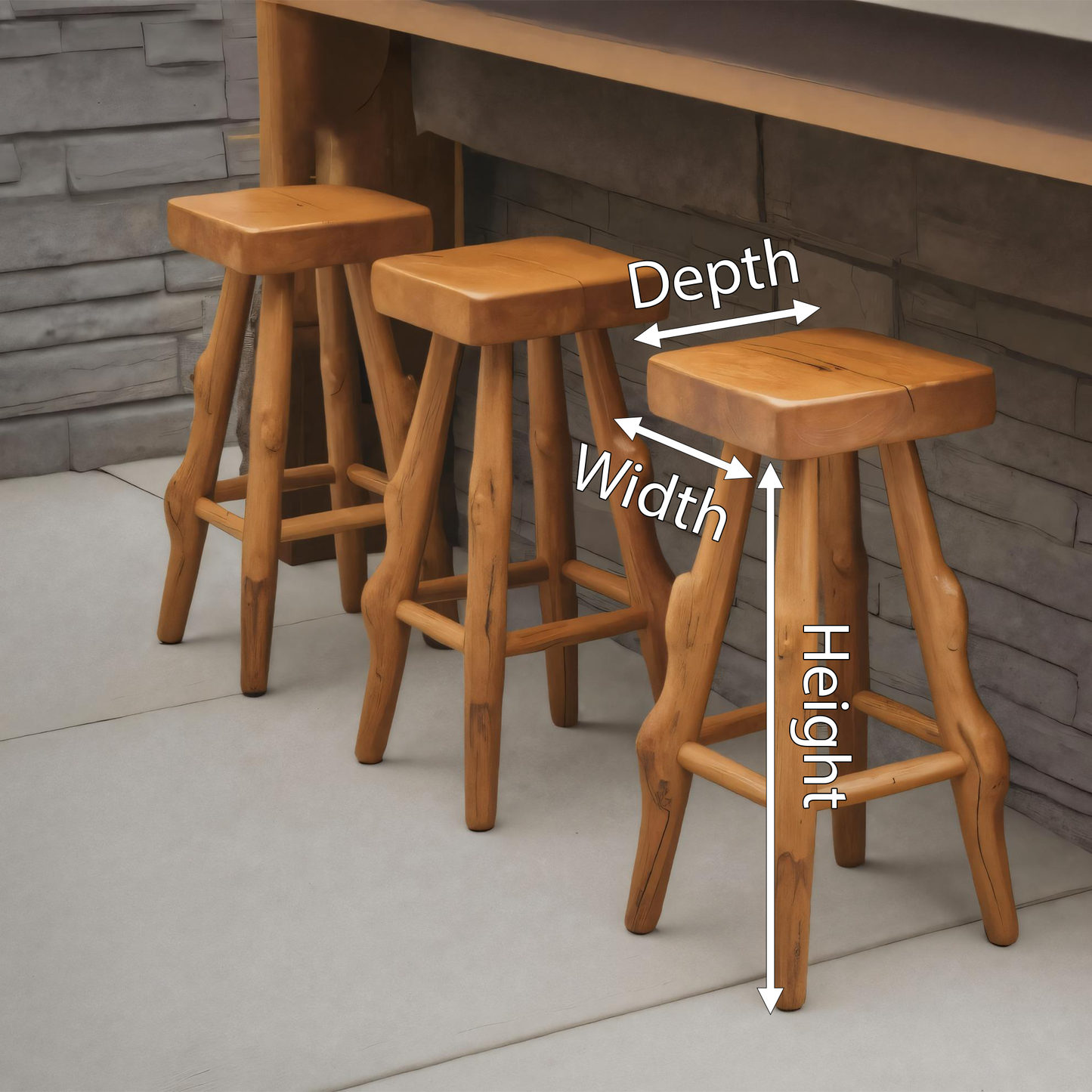 Rustic Handcrafted Bar Stools For Kitchen Or Patio Bar Kitchnce