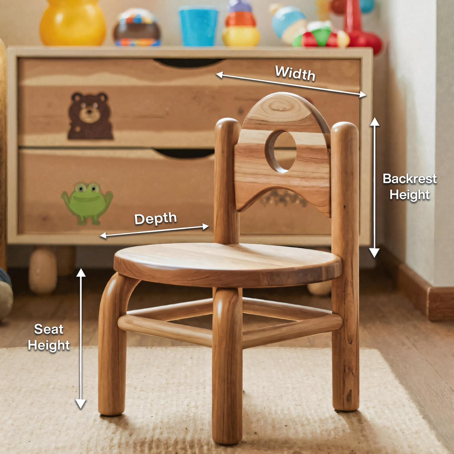 Montessori Toddler Chair With Round Backrest For Playroom Preschool And Nursery Kitchnce