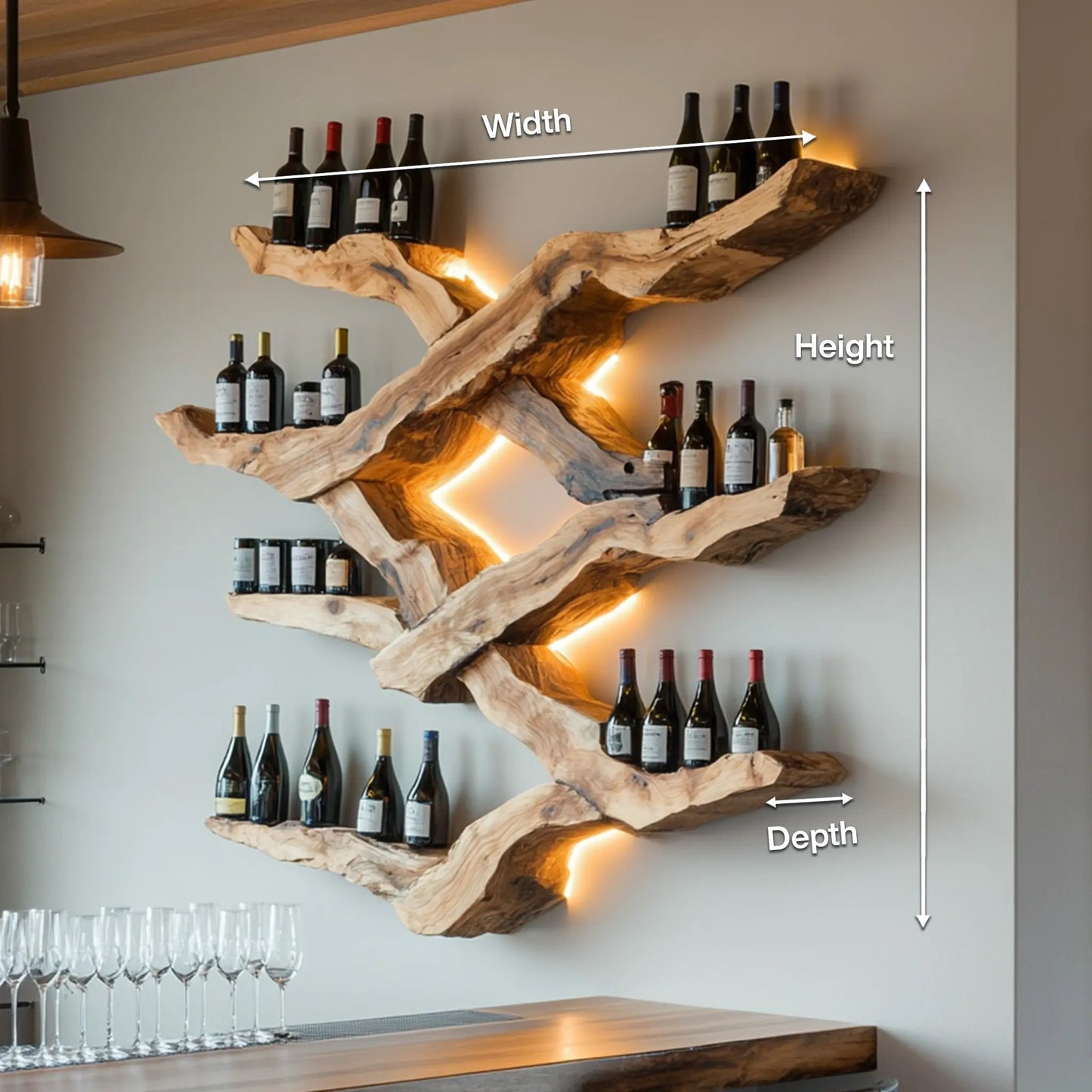 Farmhouse Wine Rack For Kitchen Wine Bottle Shelf Kitchnce