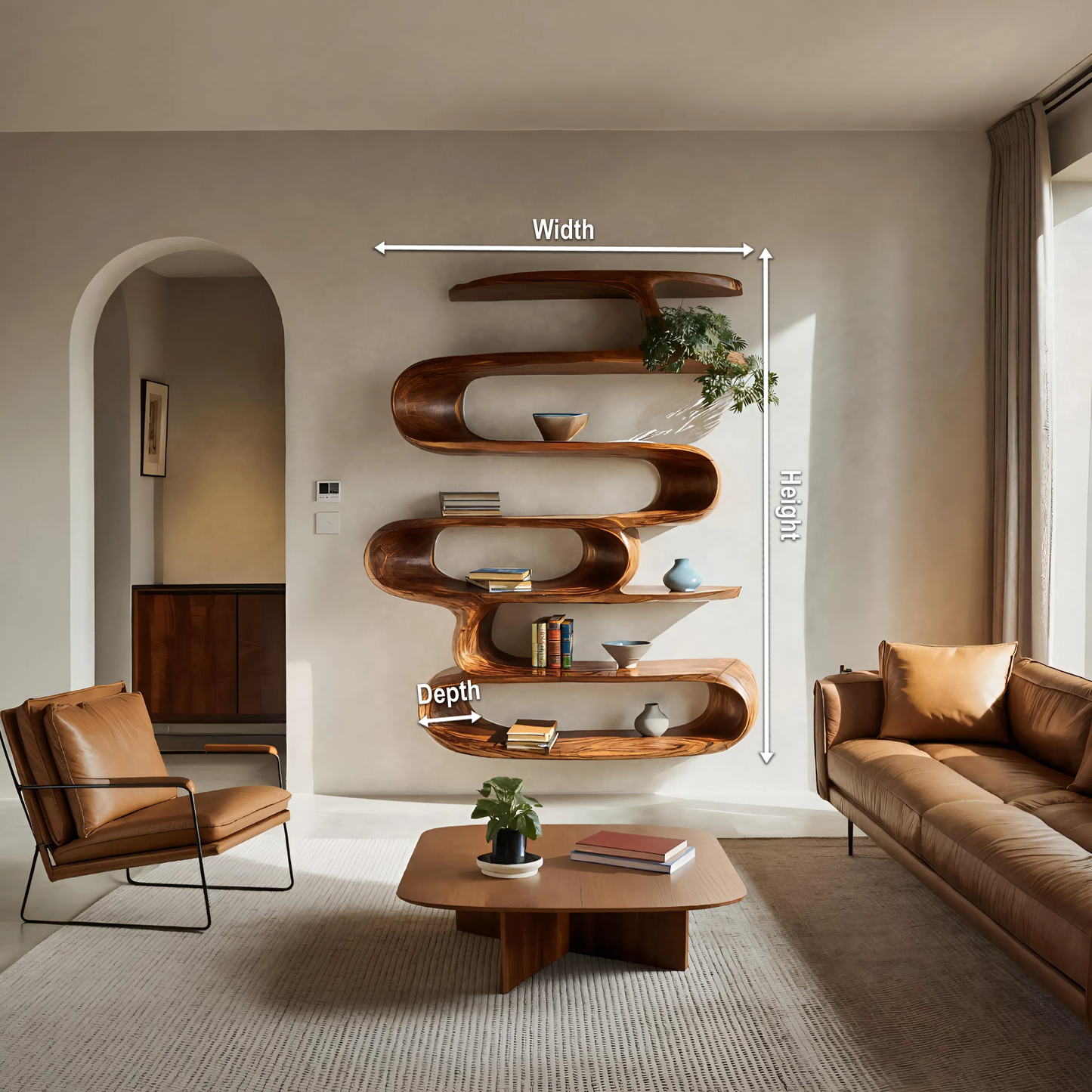 Elegant Wall-Mounted Bookshelf For Modern Home Decor Kitchnce