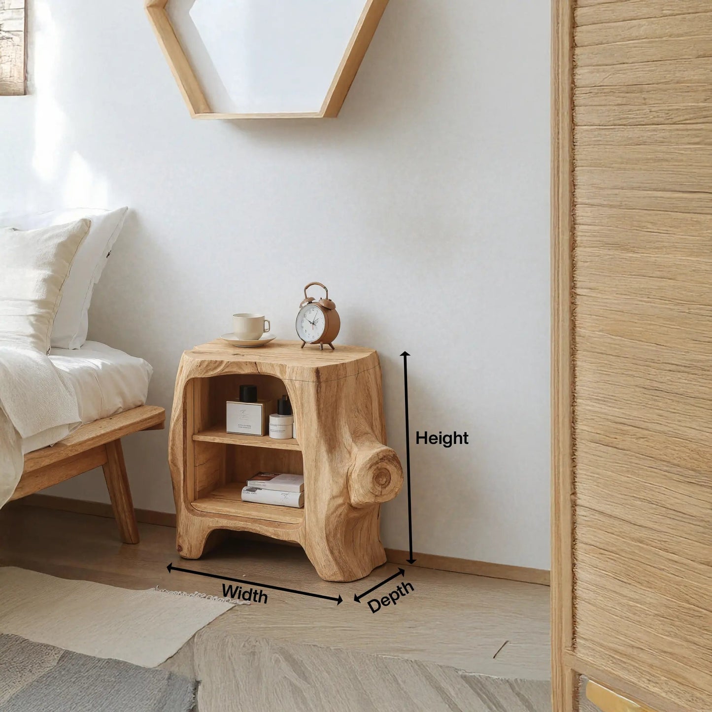 Handcrafted Wooden Nightstand For Unique Bedroom Kitchnce