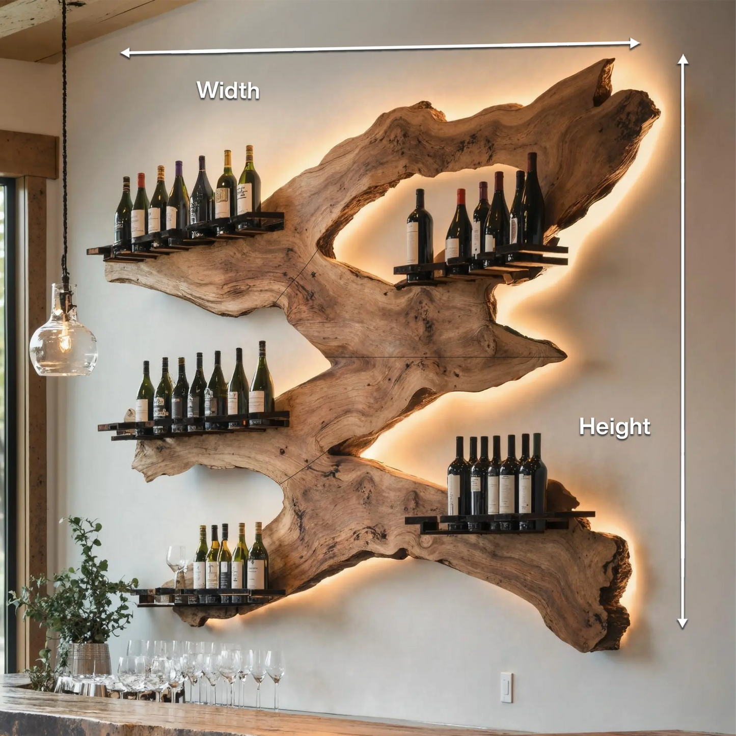 Handcrafted Wine Holder For Kitchen Wine Wall Accent Kitchnce