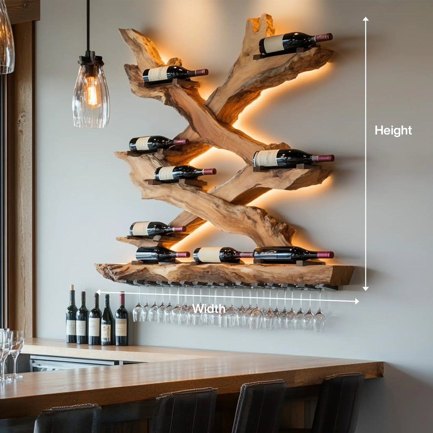 Mid Century Wine Rack For Living Room Bottle Display Kitchnce