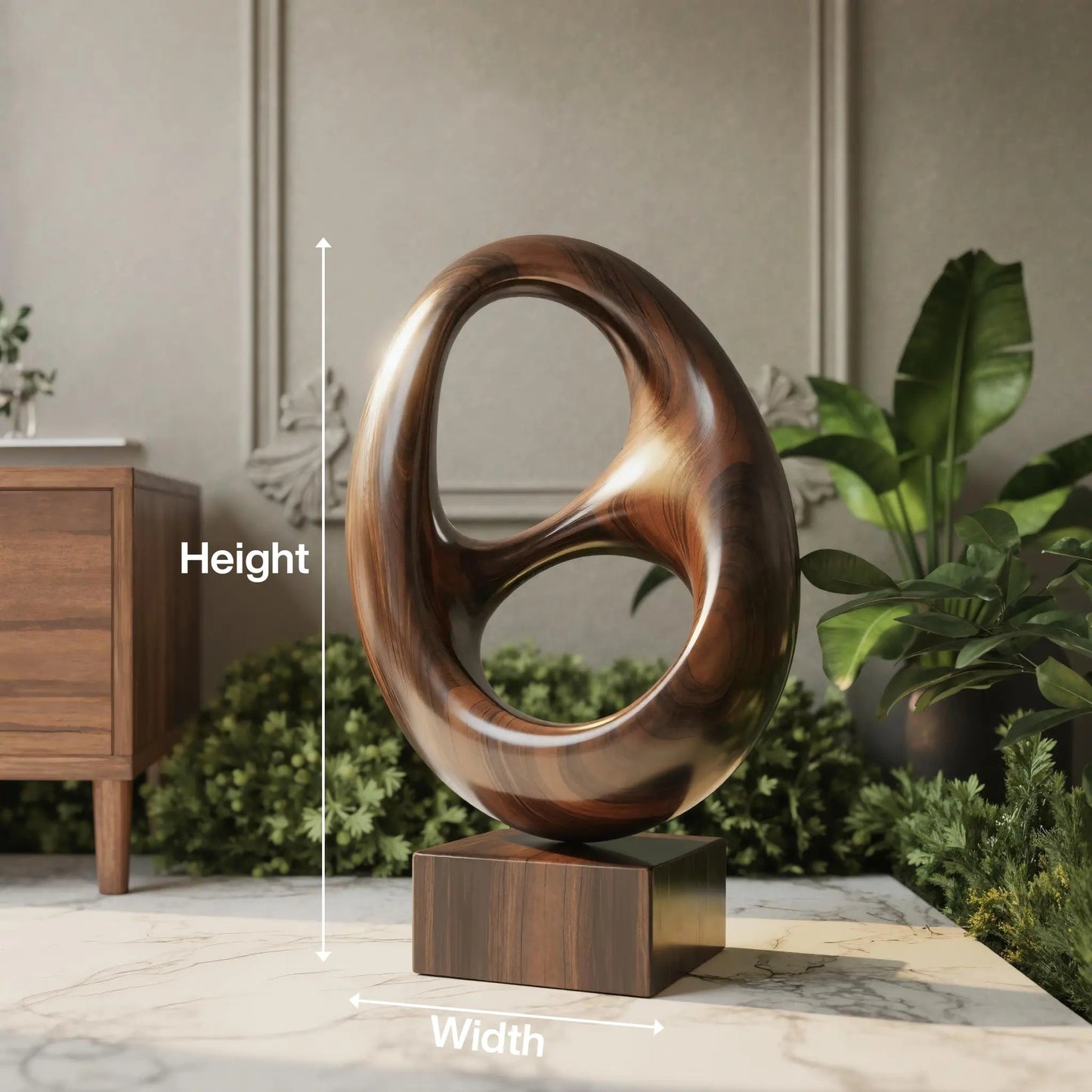 Farmhouse Abstract Wood Garden Sculpture For Yard Decor Kitchnce