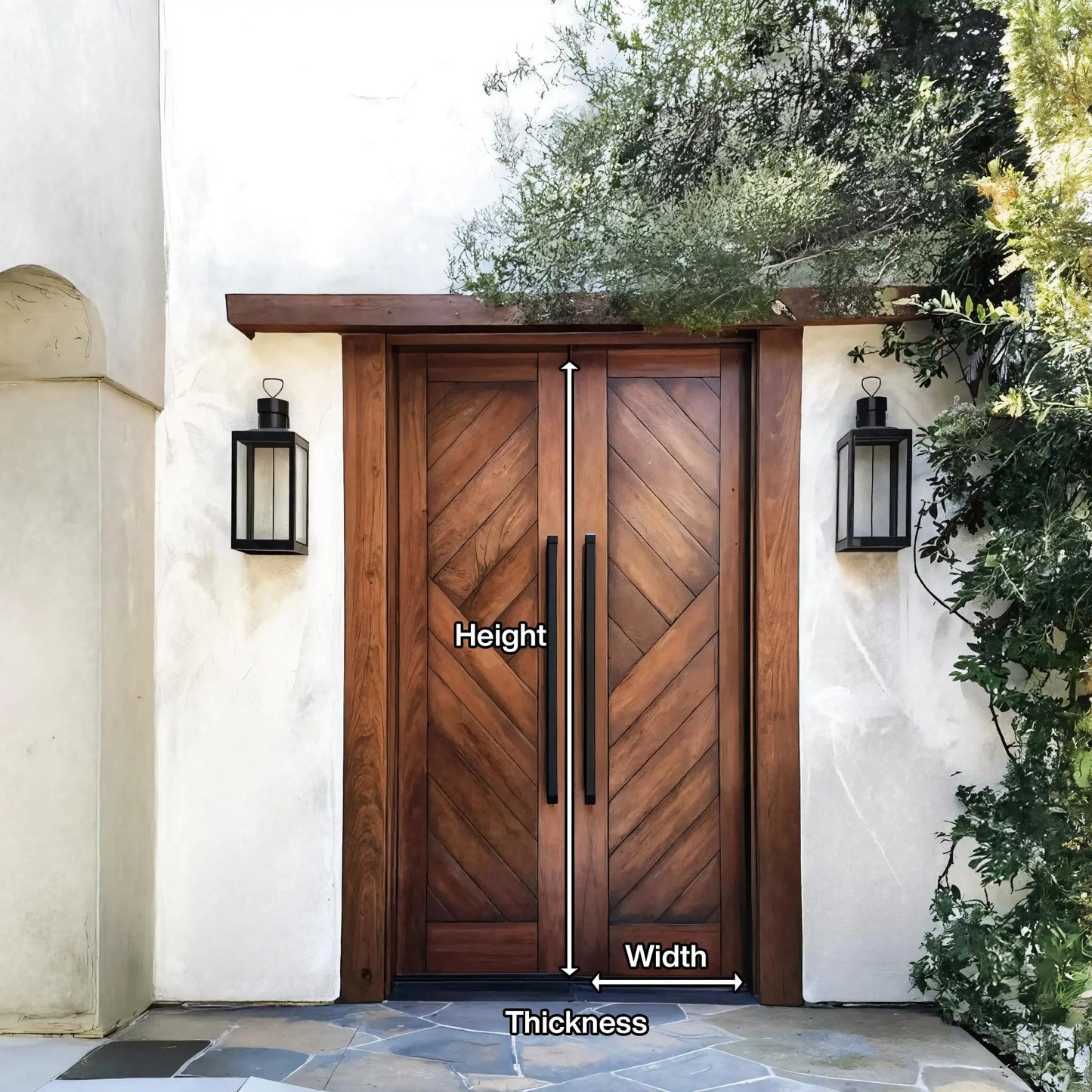 Rustic Double Front Door Modern Entryway Contemporary House Villa Kitchnce
