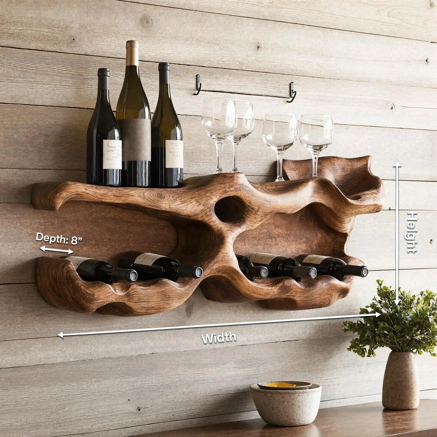 Farmhouse Wine Holder For Living Room Shelf Accent Kitchnce