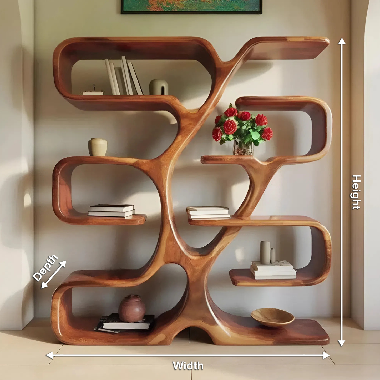 Artistic Bookshelf Display For Living Room Or Home Office Kitchnce