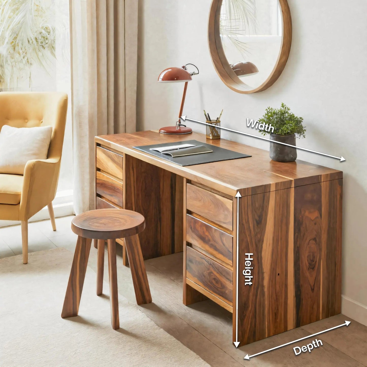 Modern Desk With Drawers Minimalist Office Table For Home Study And Workspace Kitchnce
