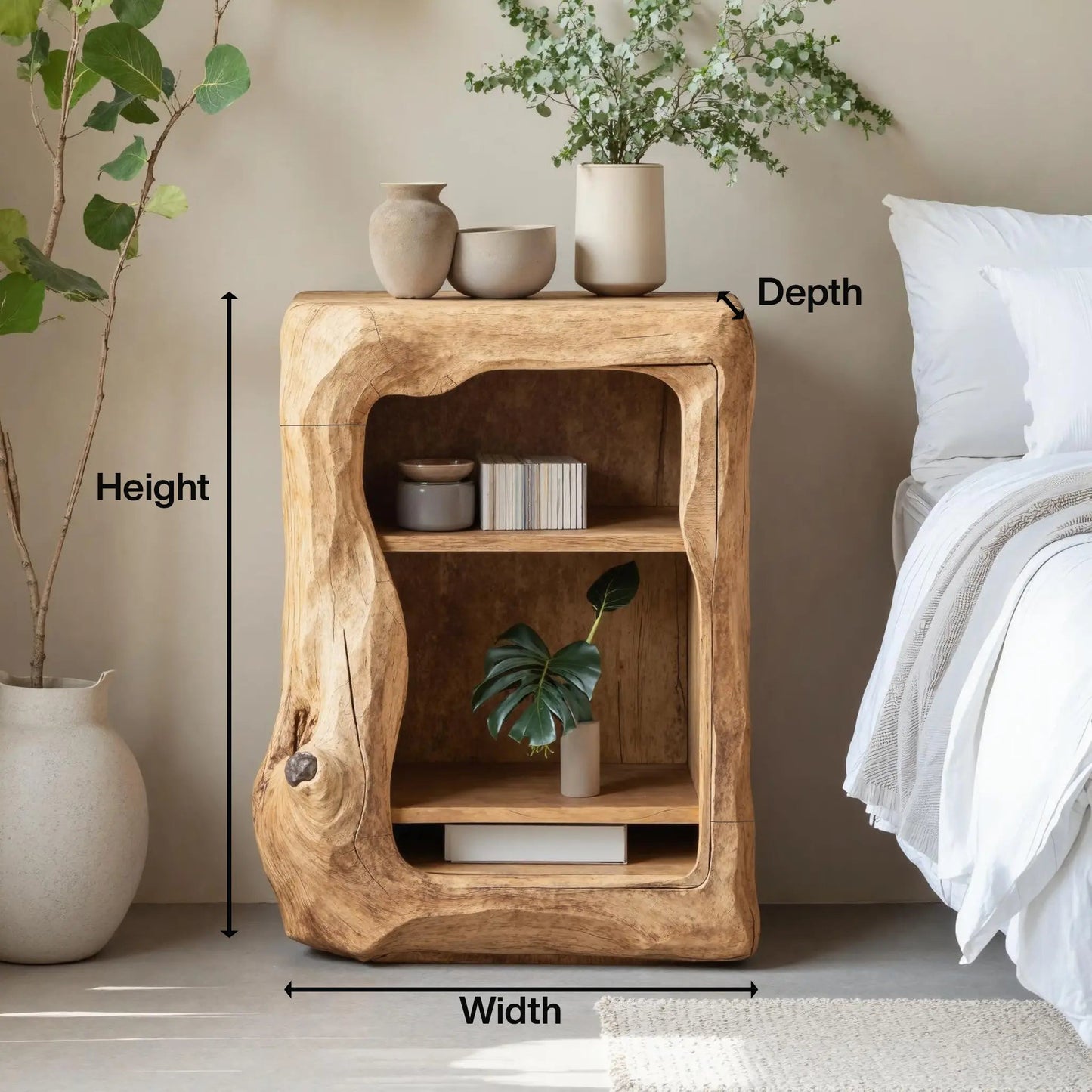 Rustic Wooden Nightstand Bedroom Furniture Essential Kitchnce