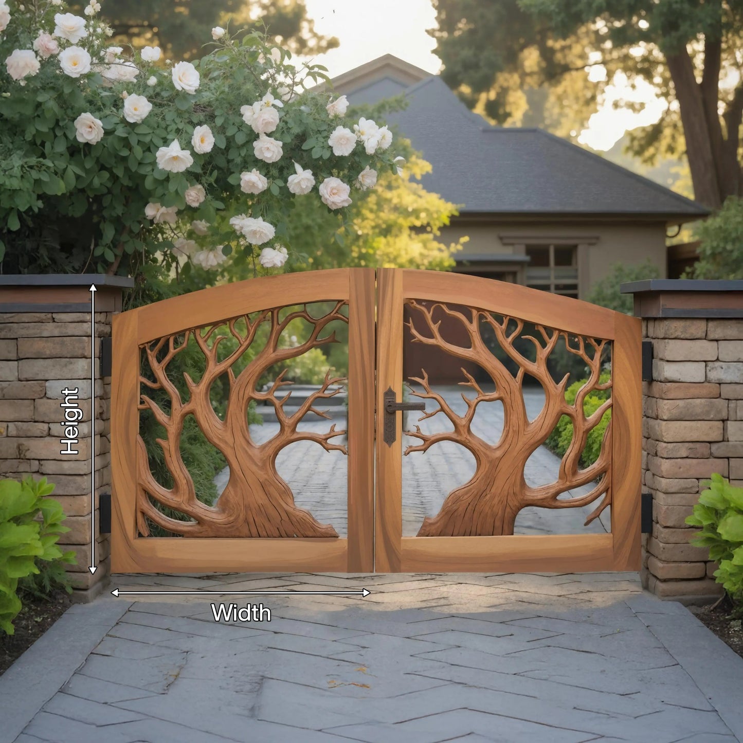 Rustic Tree Branch Gate Design For Garden Entrance Kitchnce