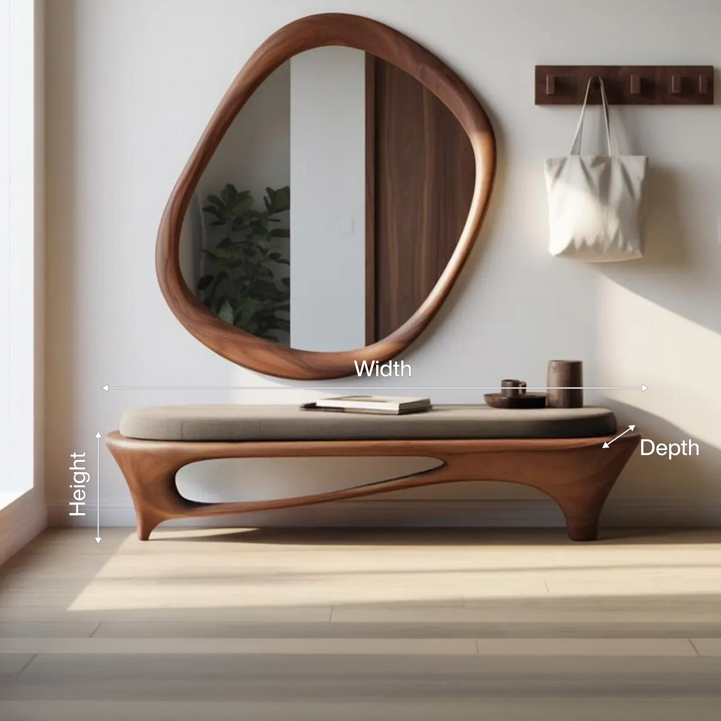 Modern Sculptural Entryway Bench For Living Room Kitchnce