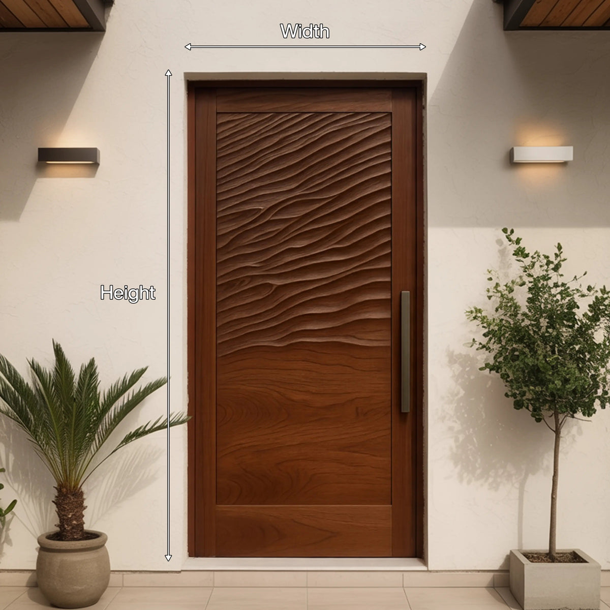 Modern Wave Pattern Front Door Design For Entryway Kitchnce