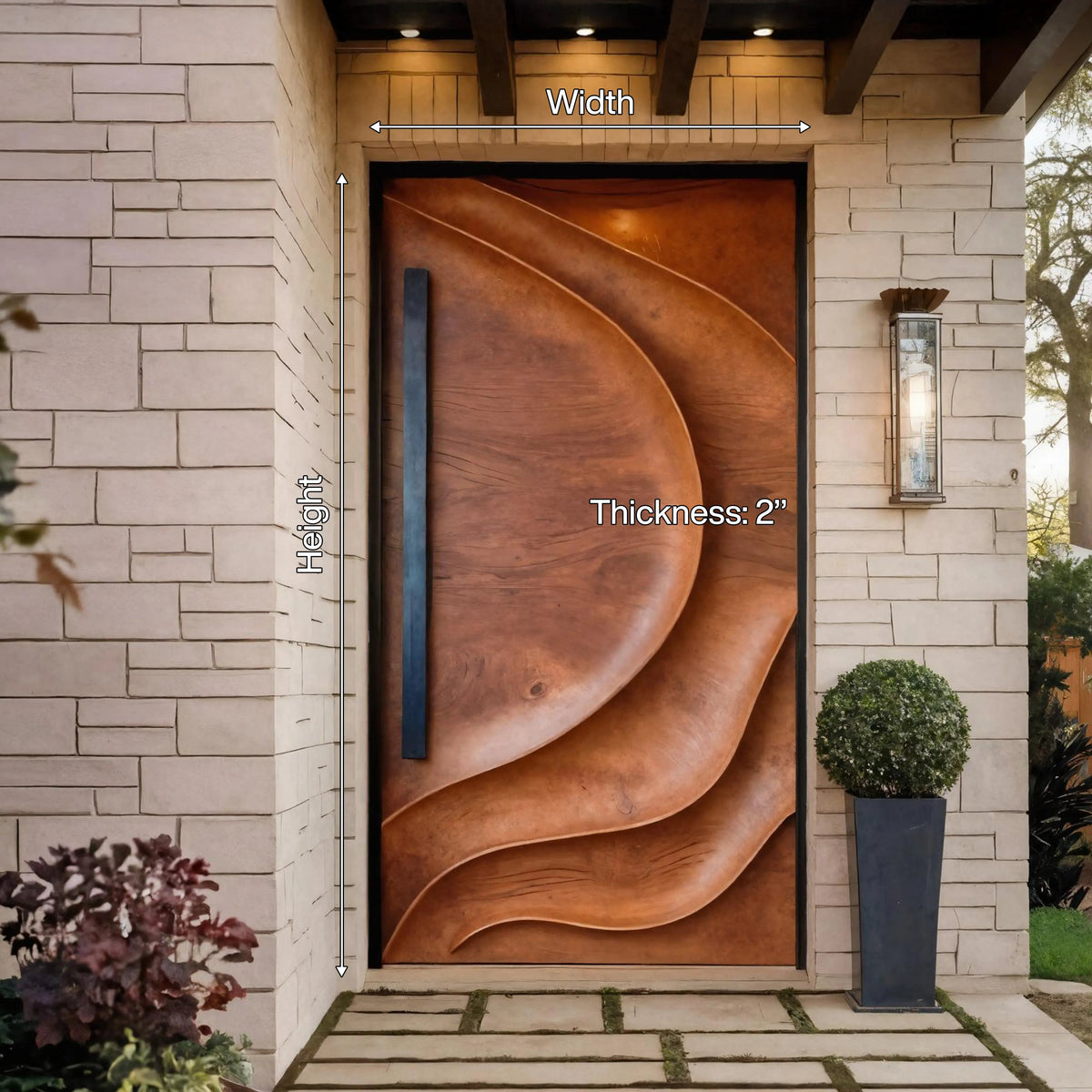 Sculptural Front Door Design For Modern Entryway Kitchnce