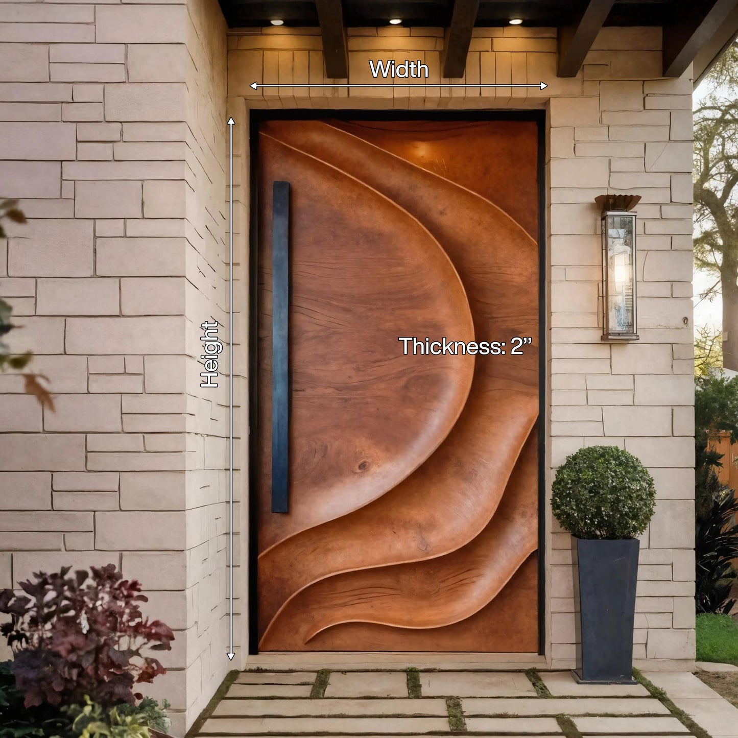 Sculptural Front Door Design For Modern Entryway Kitchnce