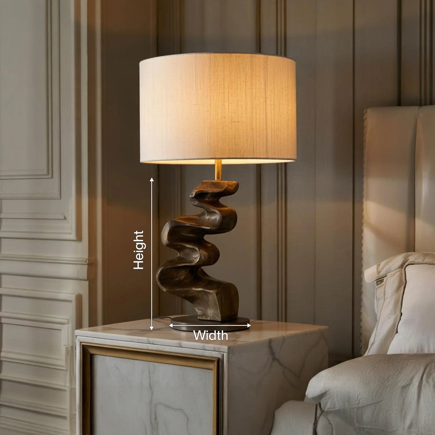 Modern Sculptural Table Lamp For Living Room And Bedroom Kitchnce