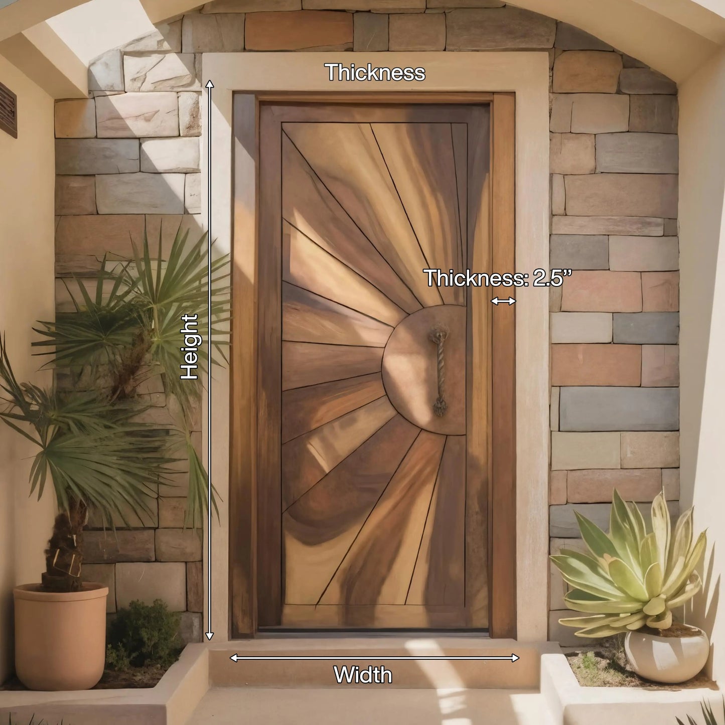 Modern Sunburst Front Door Design For Entryway Kitchnce