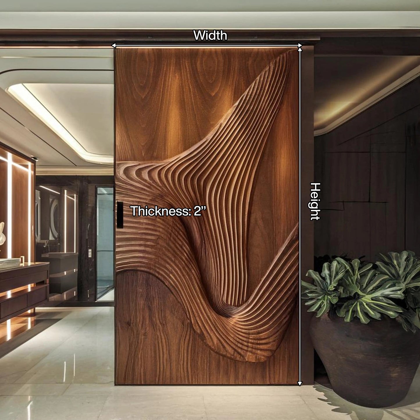 Modern Carved Sliding Door For Bathroom And Entrance Kitchnce