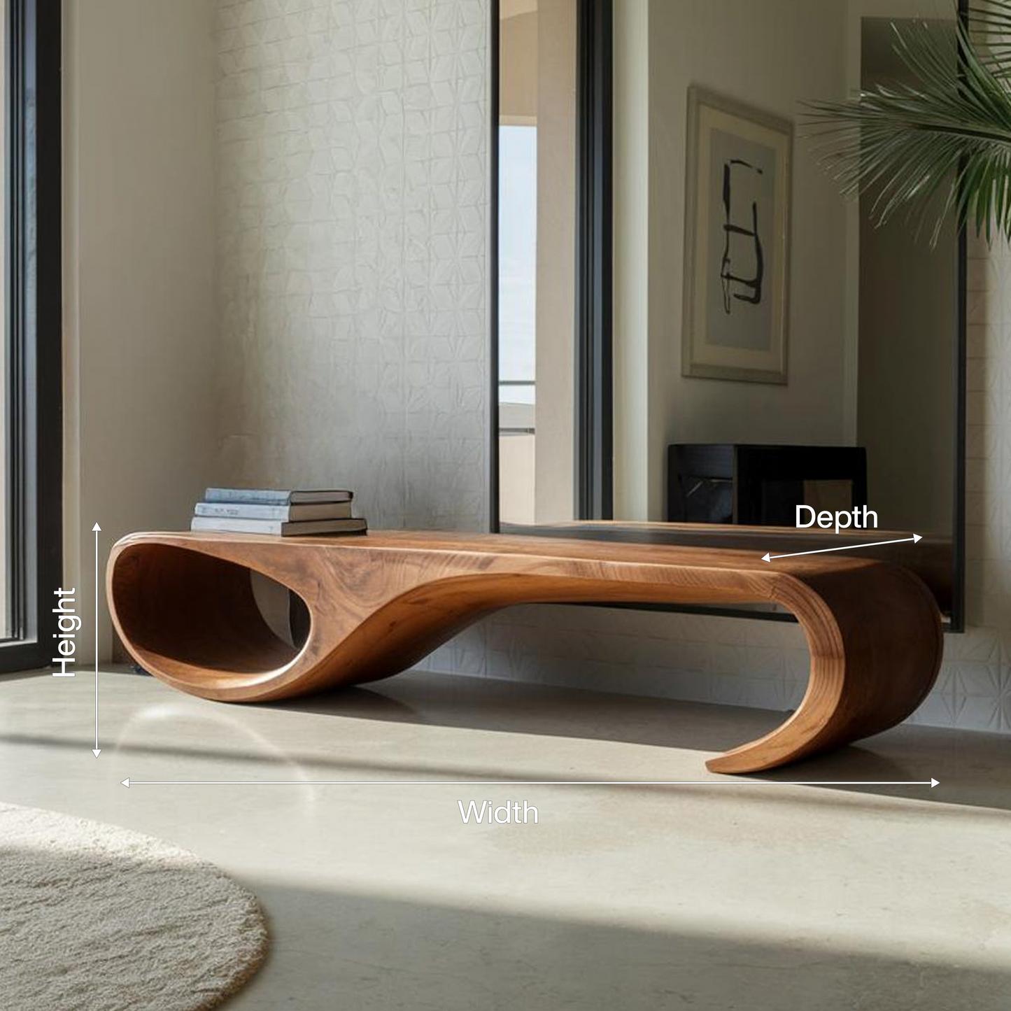 Modern Sculptural Bench For Entryway And Living Room Decor Kitchnce